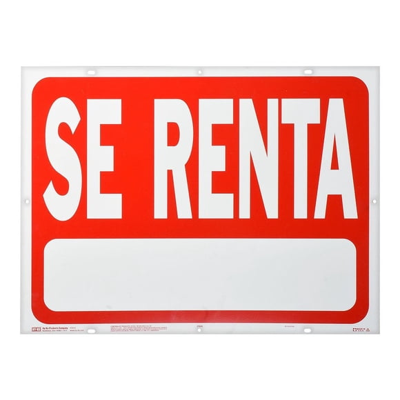 Letrero Se Renta Hy-Ko Plástico 61X45.8 Cm