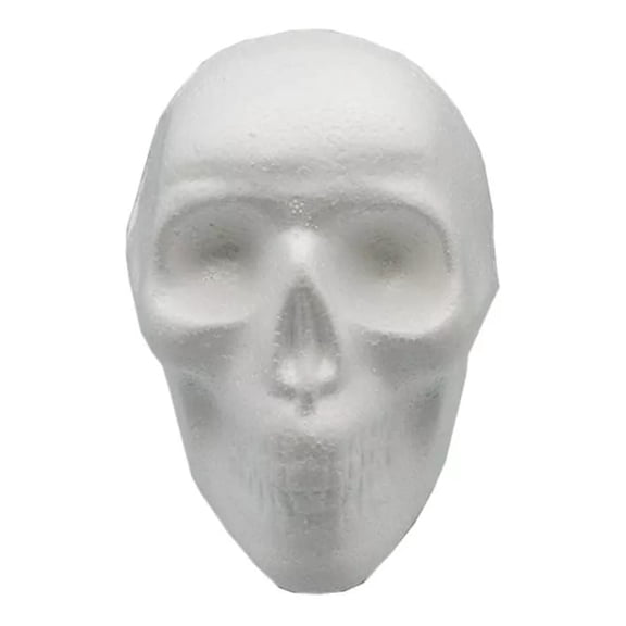 12 Piezas Cráneo Unicel GRANDE 15x13.8 CM Para Manualidades Decoración Día De Muertos/Halloween.