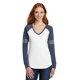thumbnail image 1 of Camiseta Distrito manga larga cuello V mujer talla 4XL blanco/azul marino jaspeado, 1 of 1
