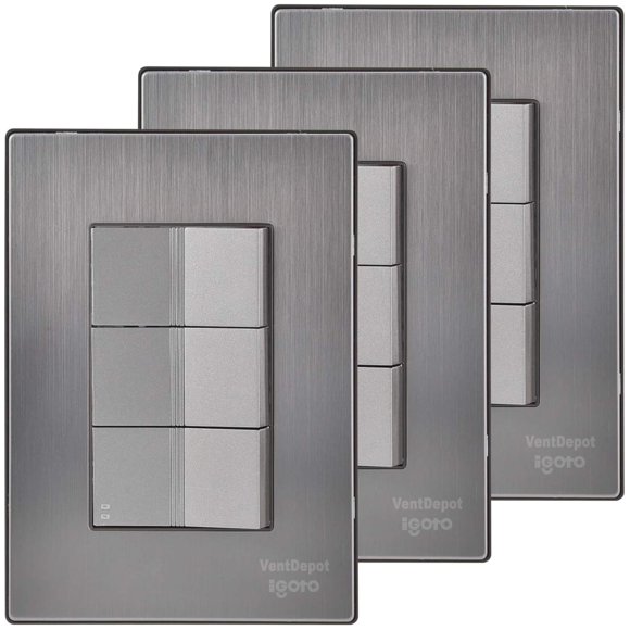Apagadores con Placa Certificados Inoxium2A1ESilver 3Pzas Apagadorx2/Apagador Escalera 125-250VCA 10A 50/60Hz Plateado A