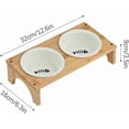 thumbnail image 5 of Raised Feeding Bowl for Cats, Oblique Design, Ceramic Cat Bowl, with Wooden Frame, NonSlip and Gentle on Taste, for Puppies and Cats of All Sizes, 5 of 5