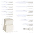 thumbnail image 3 of Juego de Cuchillos de Cocina hecef de 15 Piezas con Recubrimiento Antiadherente - Beige, 3 of 9