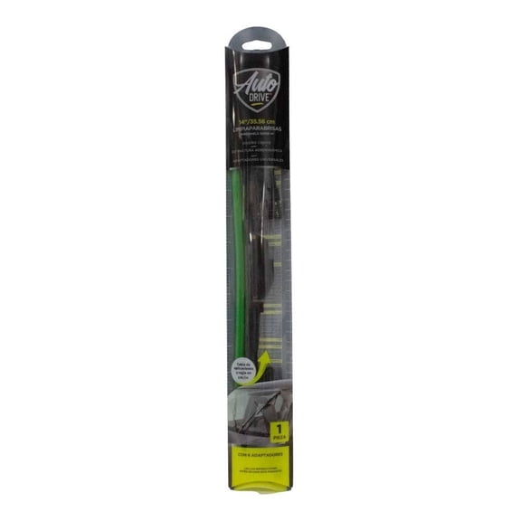 Limpia parabrisas Auto Drive Diseño Curvo Estructura Aerodinamica con Adaptadores 14"