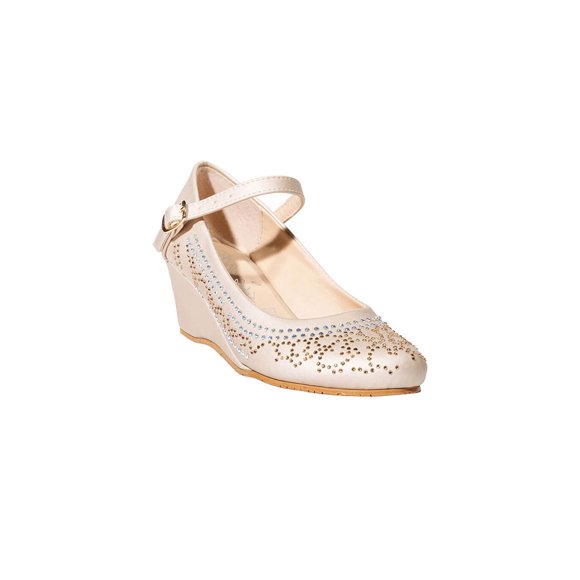 ZAPATILLAS TACONES CORRIDO VESTIR LEON NIÑA ORO POLIPIEL 1753