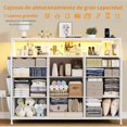 thumbnail image 3 of Comoda Cajonera para Recamara -11 Cajones De Tela con Parte Superior de Madera y Marco De Acero Plegable - Mueble Organizador con cajonera para Ropa - Luces LED - Estación de Carga., 3 of 8
