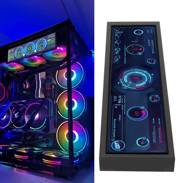 Subpantalla Del Chasis, CPU Multifuncional GPU SSD Datos Pantalla De 8,8 Pulgadas Carcasa Metálica Para Computadora