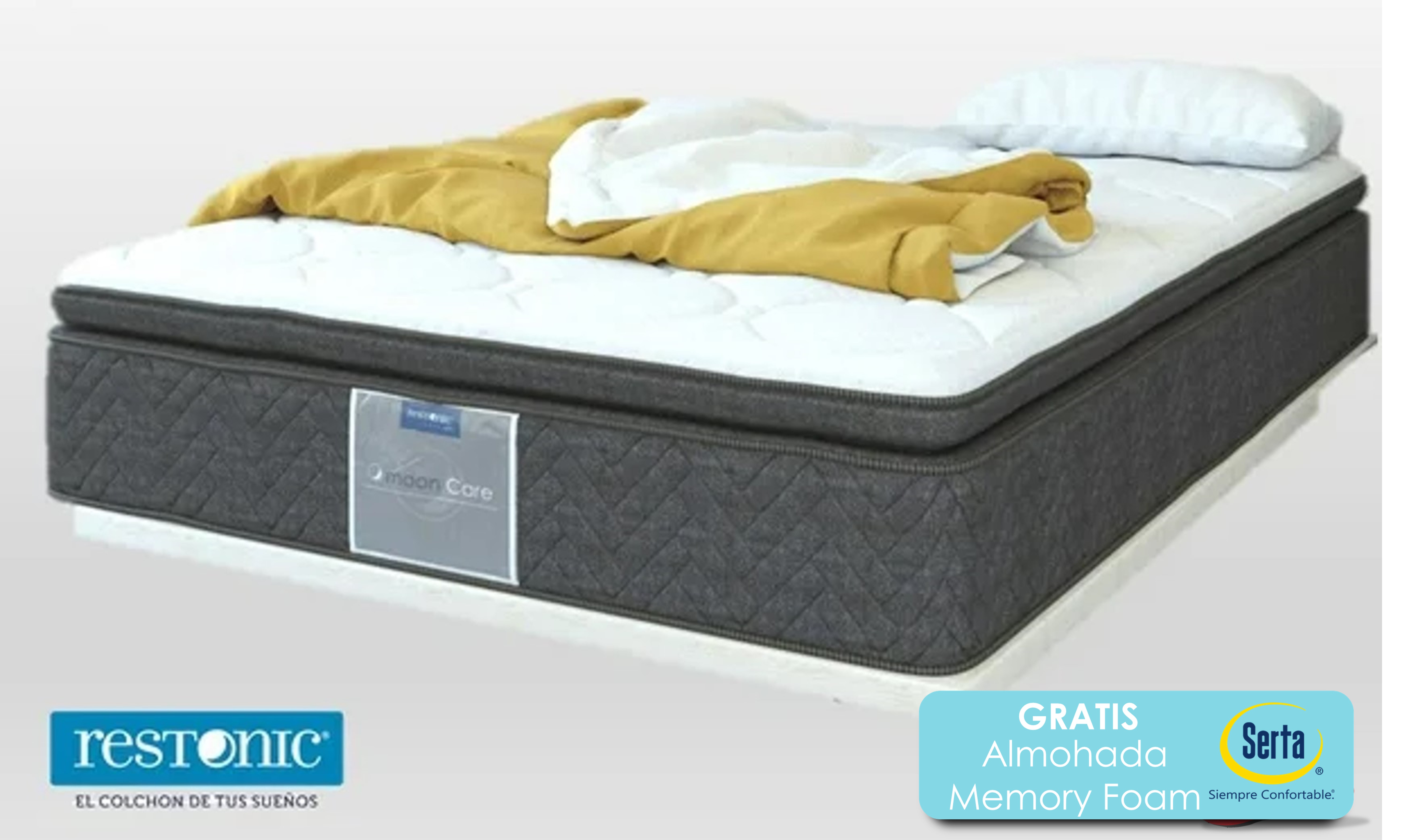 Colchón King Size Restonic Sea Con Almohada Memory Foam