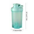 thumbnail image 3 of Botella de agua deportiva portátil 500ML | Taza para shaker de proteínas con báscula para mezclar, tapa abatible a prueba de fugas, agitador incorporado, boca grande fácil de limpiar | Gimnasio, 3 of 6