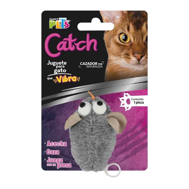 Juguete para Gato Fancy Pets Catch Gris con Forma de Ratón