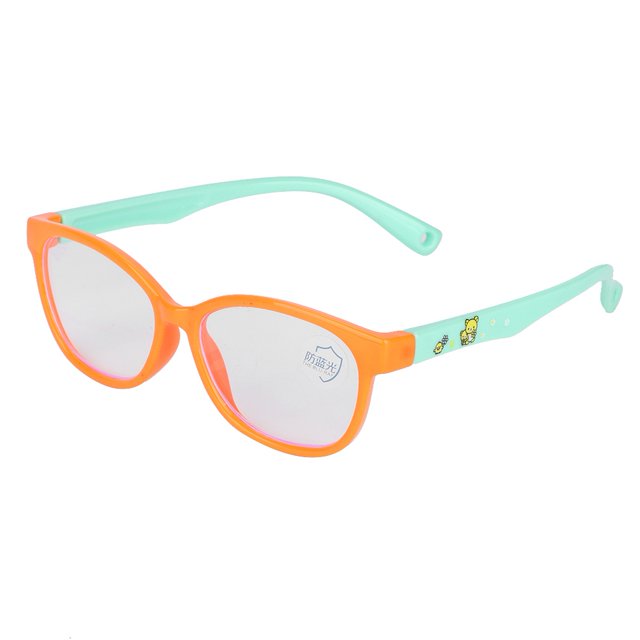BIMZUC Lentes de Silicona Anti Luz Azul para Niños Marco Naranja