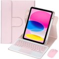 thumbnail image 1 of Funda con Teclado Giratorio de 360° con Panel Táctil para iPad A16 2025 / iPad 11ª Gen (Rosa), 1 of 8