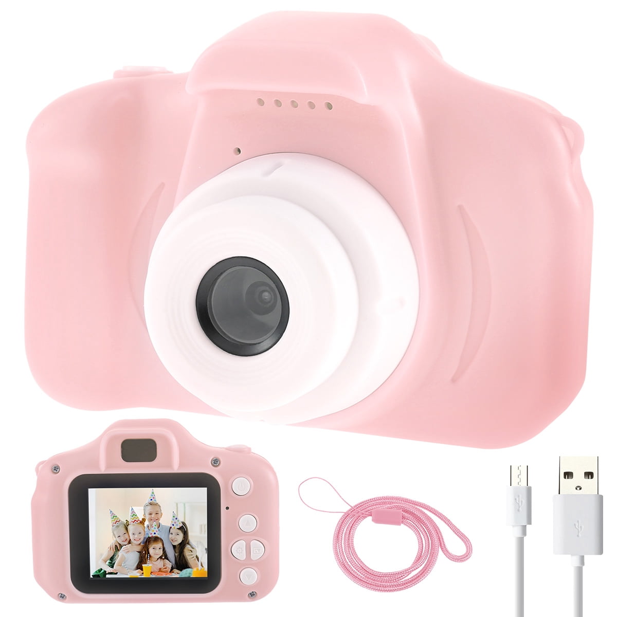 Cámara Para Niños 1080P Hd Pantalla De 2 Pulgadas Cámara Digital Para Niños Cámara Selfie Para Niños Para Niña Niño Regalos De Cumpleaños De Navidad, Rosa