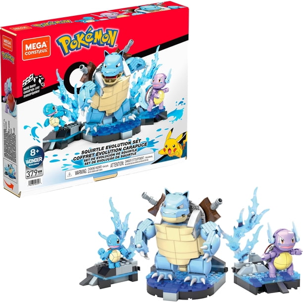 Set de construcción Mega Pokémon Squirtle Evolution con 379 ladrillos