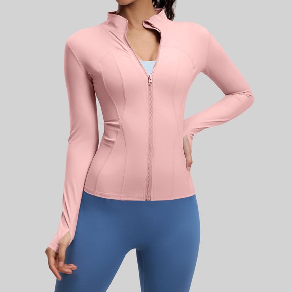 TaTaai Ladies Slim Fit Yoga Sports Jacket Fashion Nude Feeling Tight Fitness Outerwear for Running Training Workout Gym Daily Wear Gift