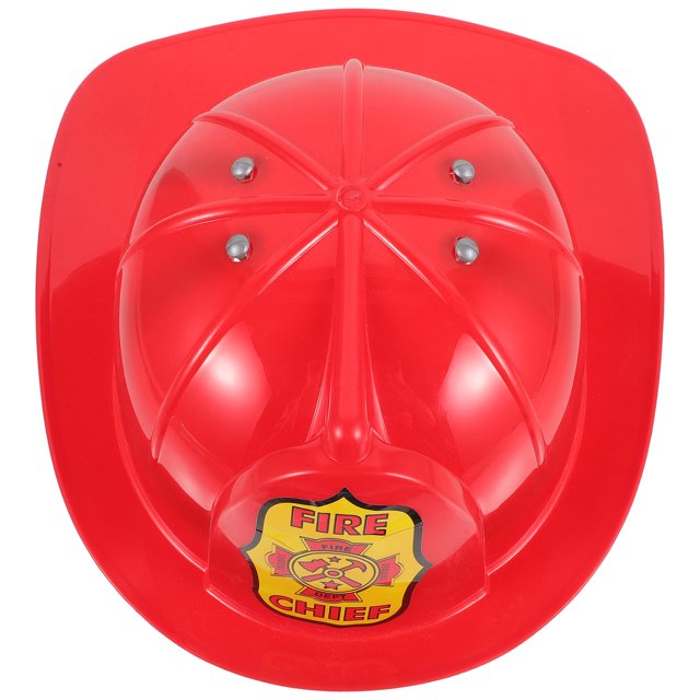 FELTECHELECTR Sombrero de bombero para niños, cosplay, casco de jefe de bomberos, accesorio de disfraz para niños y niñas, sombrero de bombero de plástico