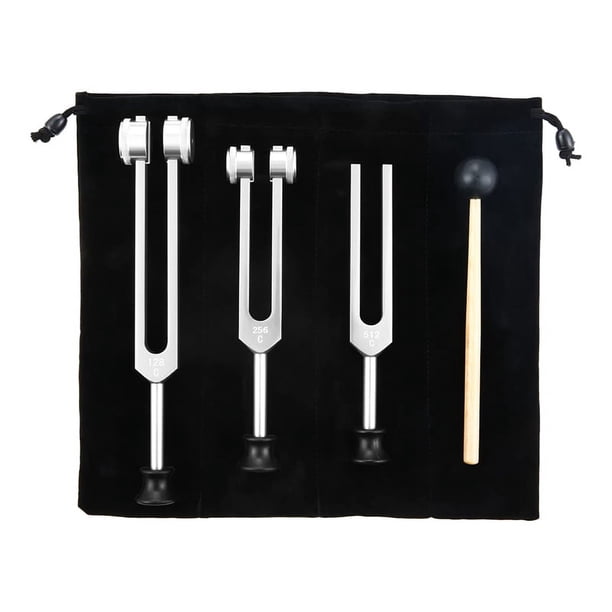 Juego de DiapasóN 3 Paquetes (128 Hz, 256 512 Hz) Kit para CuracióN, Chakra, Terapia Sonido, Horquilla Deslizante SóNica (Plata)