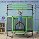 thumbnail image 4 of Trampolín Brincolín Infantil Hurtle, 140cm de Diamentro con Red de Seguridad, Barral de Altura Ajustable 157-168cm, Incluye Saco de Boxeo, Hamaca, Aros y 20 Pelotas, Soporta 55Kg, Interior y Exterior, 4 of 7