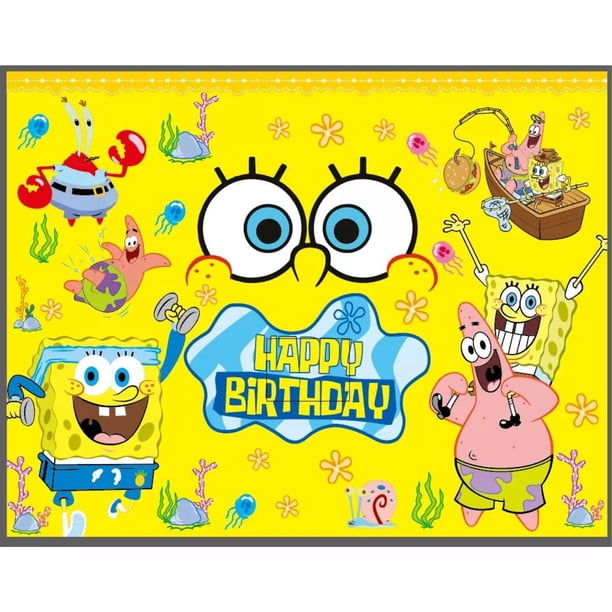Telón de fondo decorativo para fiestas alusivo a Bob Esponja