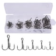 thumbnail image 1 of 50 Uds anzuelos de pesca anzuelo triple afilado con púas Kit de accesorios para anzuelos de Metal de alta resistencia, 1 of 8