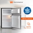 thumbnail image 2 of White Westinghouse  Refrigerador Frigobar 3 pies 85L  Modelo WWCR3085LHS  Congelador independiente y Dos Puertas  Puerta reversible y Luz interior  Condensador interno, 2 of 7