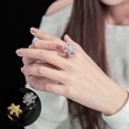 thumbnail image 3 of Qarigey Anillo de apertura para mujer, anillos de decoración de cobre, decoraciones de mano ajustables, joyería chapada para niñas y mujeres, joyería Ropa, zapatos y accesorios Miscelánea Plata Qarigey AP014632-01, 3 of 6