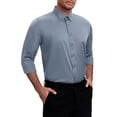 thumbnail image 4 of CAMISAS DE VESTIR FORMAL DE MANGA LARGA CON CUELLO PUNTA PARA HOMBRE EN COLOR GRIS TAMAÑO S, 4 of 6