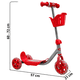 thumbnail image 3 of Scooter para Niños con Canastilla Tres Ruedas de Goma Manubrio Ajustable de 60 a 72 cm Soporta hasta 25 kg - Rojo, 3 of 5