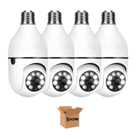 Set 4 Piezas Camara  Bloosom Tipo Foco 360° Impermeable De1080 Con Wifi