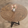 thumbnail image 4 of Yeshouse Mesa de comedor redonda de 47'' para 4 personas, mesa de cocina rústica, mesa de comedor moderna con patas de metal, mesa redonda para espacios pequeños para cocina y comedor, 4 of 9