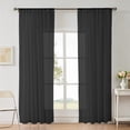 thumbnail image 1 of Cortinas translúcidas ligeras de color liso | Cortinas translúcidas con bolsillo para barra para sala de estar y dormitorio | Panel de poliéster transparente de 130 x 100 cm, 1 of 5