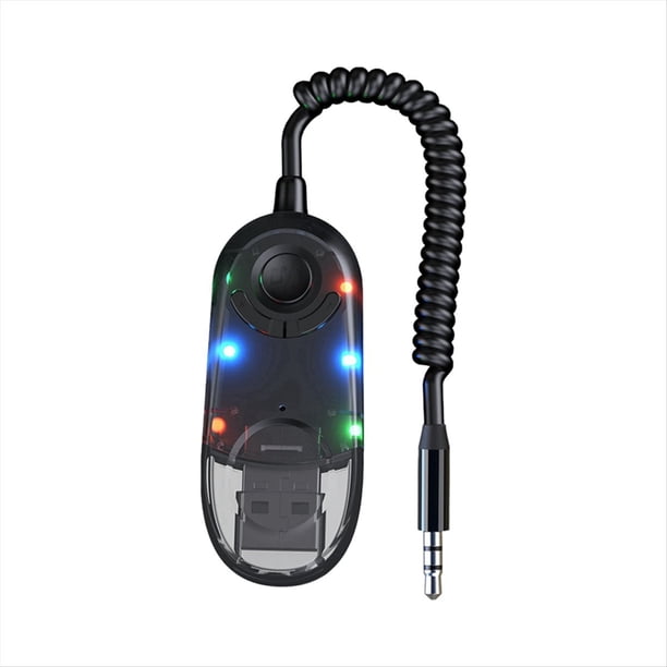 Cable Adaptador Auxiliar Bluetooth para Coche, Receptor Bluetooth para Altavoz de Coche, Receptor de Audio y Música con Conector USB A 3,5 mm