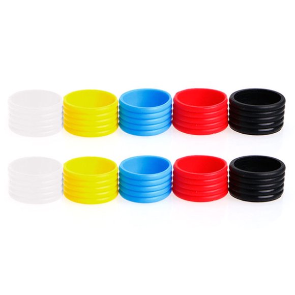 Sobregrip de tenis 10 Unids Raqueta de Tenis Manija Anillos antideslizantes Sudor Absorbente de Sili POWERTI Sobregrip de tenis