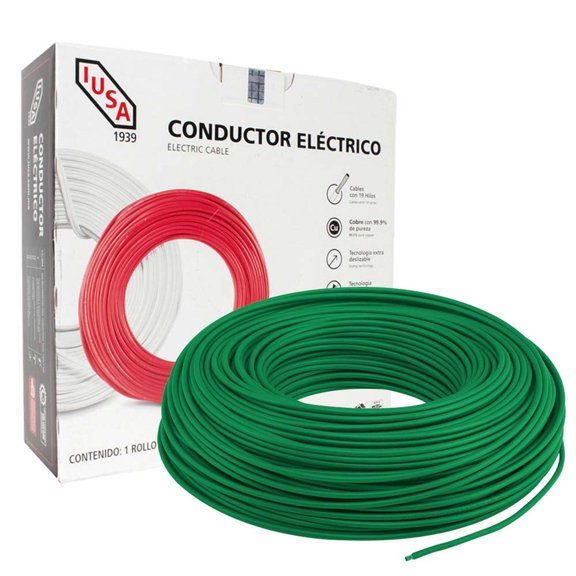 Alambre THW-LS/THHW-LS CE RoHS 12 AWG IUSA en Caja 100 M Color Verde