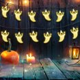 thumbnail image 3 of Xihbxyly Guirnalda de Luces de Halloween con Forma de Calabaza, Fantasma y Murciélago, 40 Led a Pilas, Diseño Impermeable, Decoración para Interiores y Exteriores, Ambiente Espeluznante para Fiestas,, 3 of 7