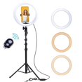 thumbnail image 2 of Anillo de luz con trípode grande, anillo de luz de 12" para selfies, anillo de luz LED ajustable para TikTok/YouTube/transmisión en vivo/maquillaje, 210 cm, con control remoto Bluetooth, 2 of 5
