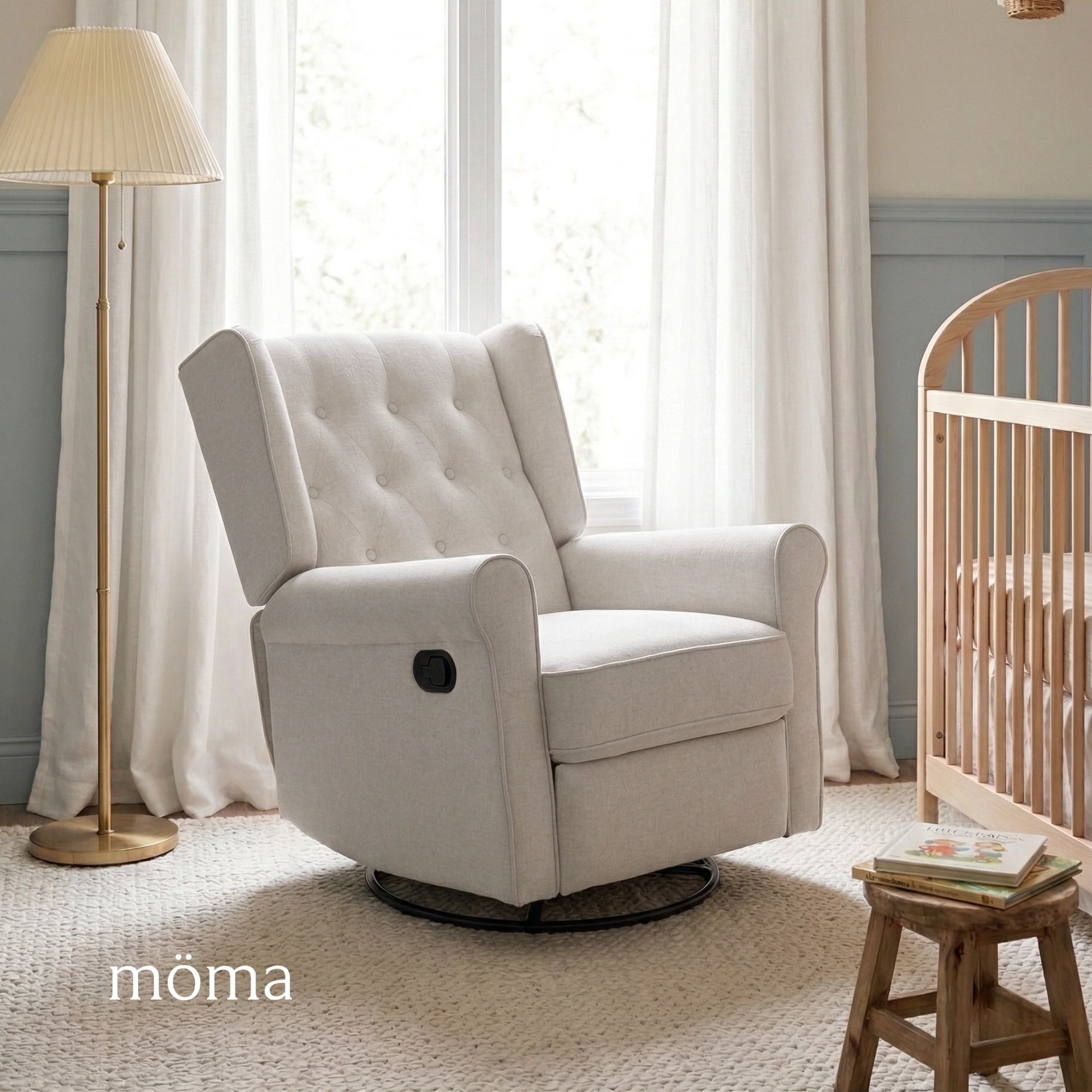 Sillon Reclinable Giratorio Con Mecedora Möma Bloom Beige
