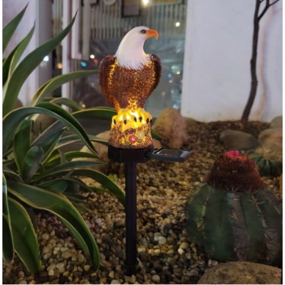 CM-TOP | Luz Solar | Luz de Estaca para Jardín | Camping | Luz LED para Exteriores | Impermeable | Patio | Decorativa | Luz de Inserción (Águila)
