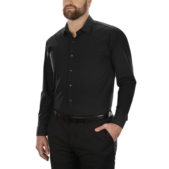 Camisa de vestir Kenneth Cole Unlisted Big and Tall para hombre, color negro