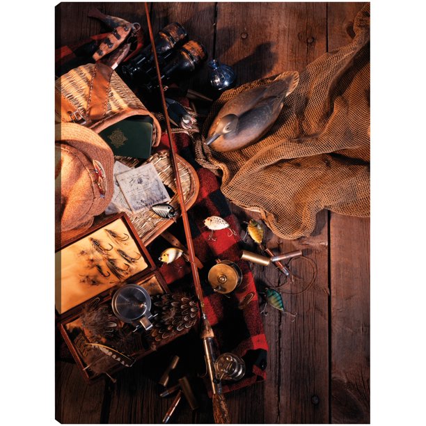 Cuadro Decorativo - Equipo de pesca antiguo