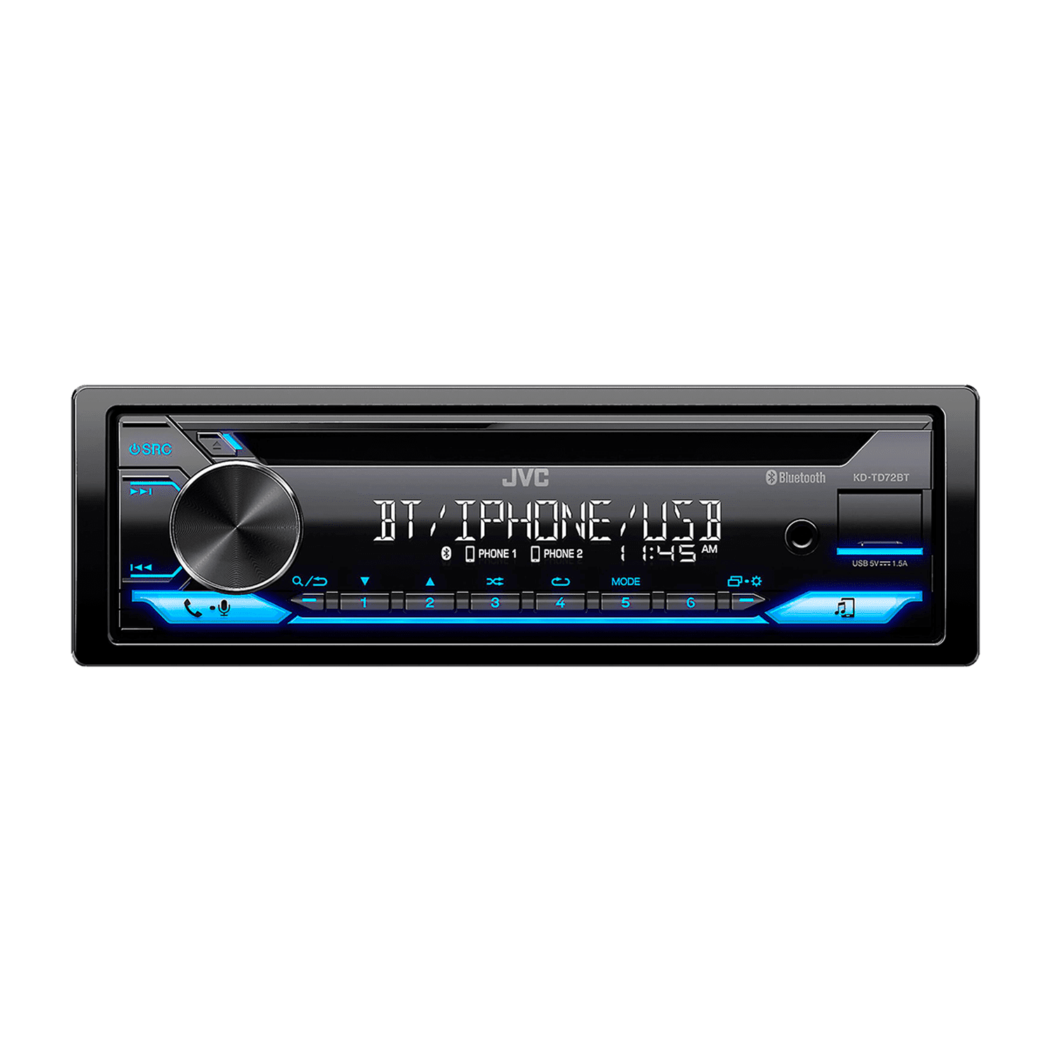 Autoestereo 1 DIN JVC KD-TD72BT CD USB BT AUX FM