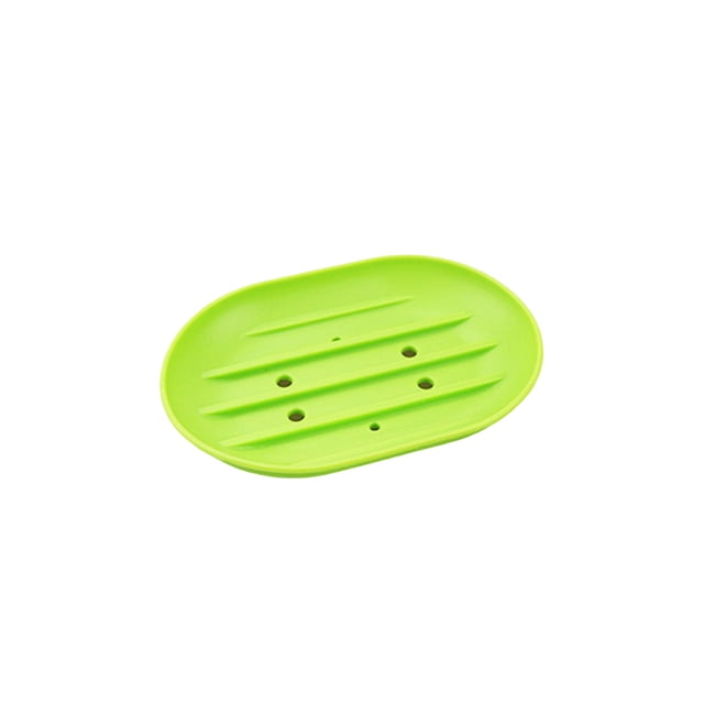 Billuyoard Jabonera de baño de silicona, soporte para plato, bandeja de esponja, drenaje de agua, antideslizante, ducha, senderismo, cocina, baño Almacenamiento y organización del hogar Verde