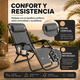 thumbnail image 2 of Silla Camastro CJR Reclinable Gravedad 0 Plegable Jardin Playa gris oscuro, 2 of 9