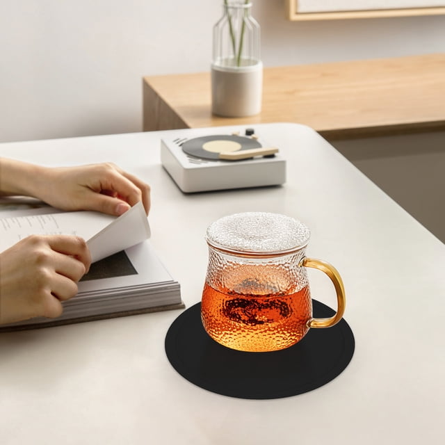Coaster Redondo Aislado y Grueso de 12cm, Base Antideslizante de Goma Suave para Tazas de Café o Té, Protector de Mesa Resistente a Derrames para Hogar Cocina u Oficina, 1 Unidad