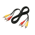 thumbnail image 3 of SatelliteSale 3-Male a 3-Male Video RCA AUDIO AV CABLE CABLE PVC Cordón negro (6 pies), 3 of 5