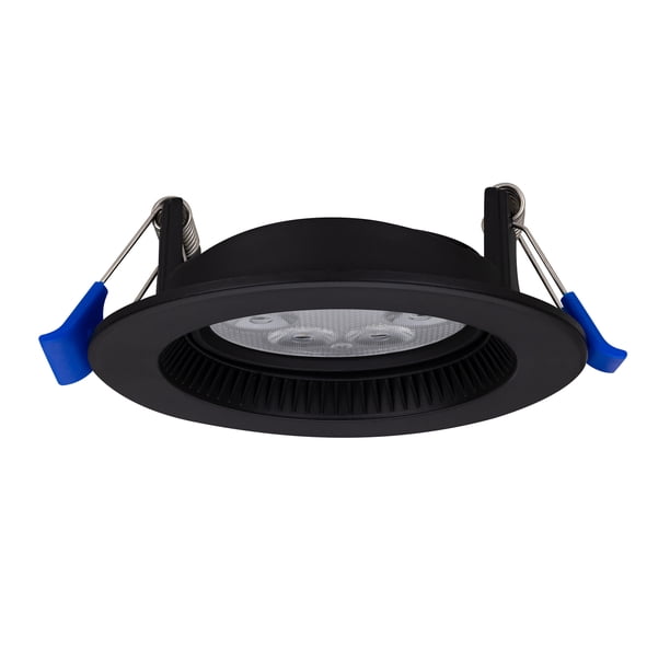Estevez Luminario LED dirigible para empotrar en techo con Switch CCT, Modelo Dots CCT, Color Negro