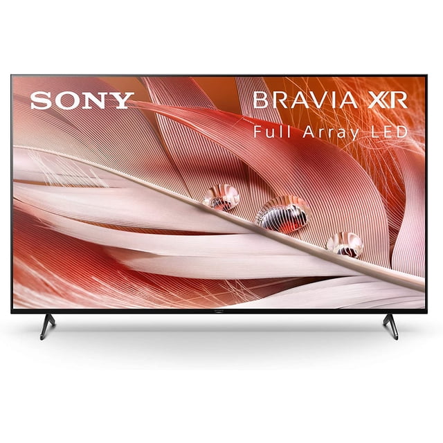 pantalla sony bravia smart tv led 4k hdr uhd xr 65 pulgadas frontal, televisor LED negro de marco delgado con patas en V y pantalla colorida con logo Sony y texto BRAVIA XR visibles; muestra panel mate y bisel estrecho, ideal como pantalla principal para cine en casa y para transmitir contenido con Google TV.
