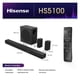 thumbnail image 5 of Barra de sonido Hisense con subwoofer inalámbrico, 5.1 canales, con Bluethooth, 540W. HS5100, 5 of 13