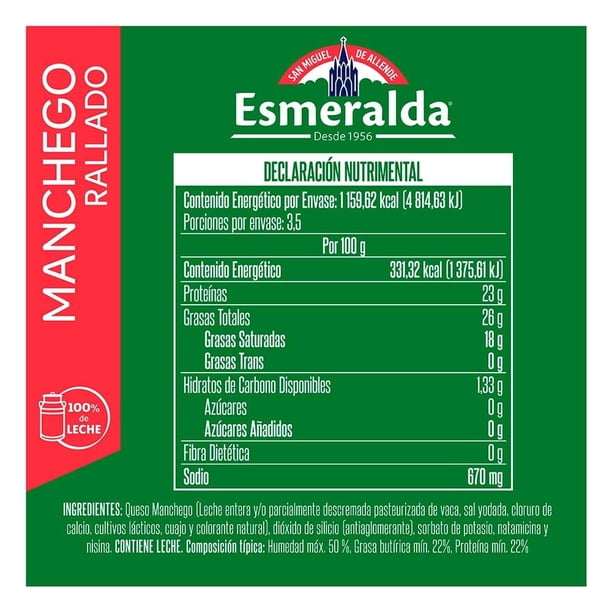 Imagen 2 de Queso manchego Esmeralda rallado 350 g