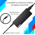 thumbnail image 2 of Cargador Para Laptop VIMI Compatible Dell 19.5V 2.31A, 2 of 7
