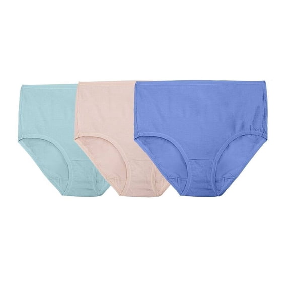 Pantaleta Fruit of the Loom para dama, Colección 360⁰ Stretch Comfort Cotton, Multicolor Talla 6, 3 Piezas